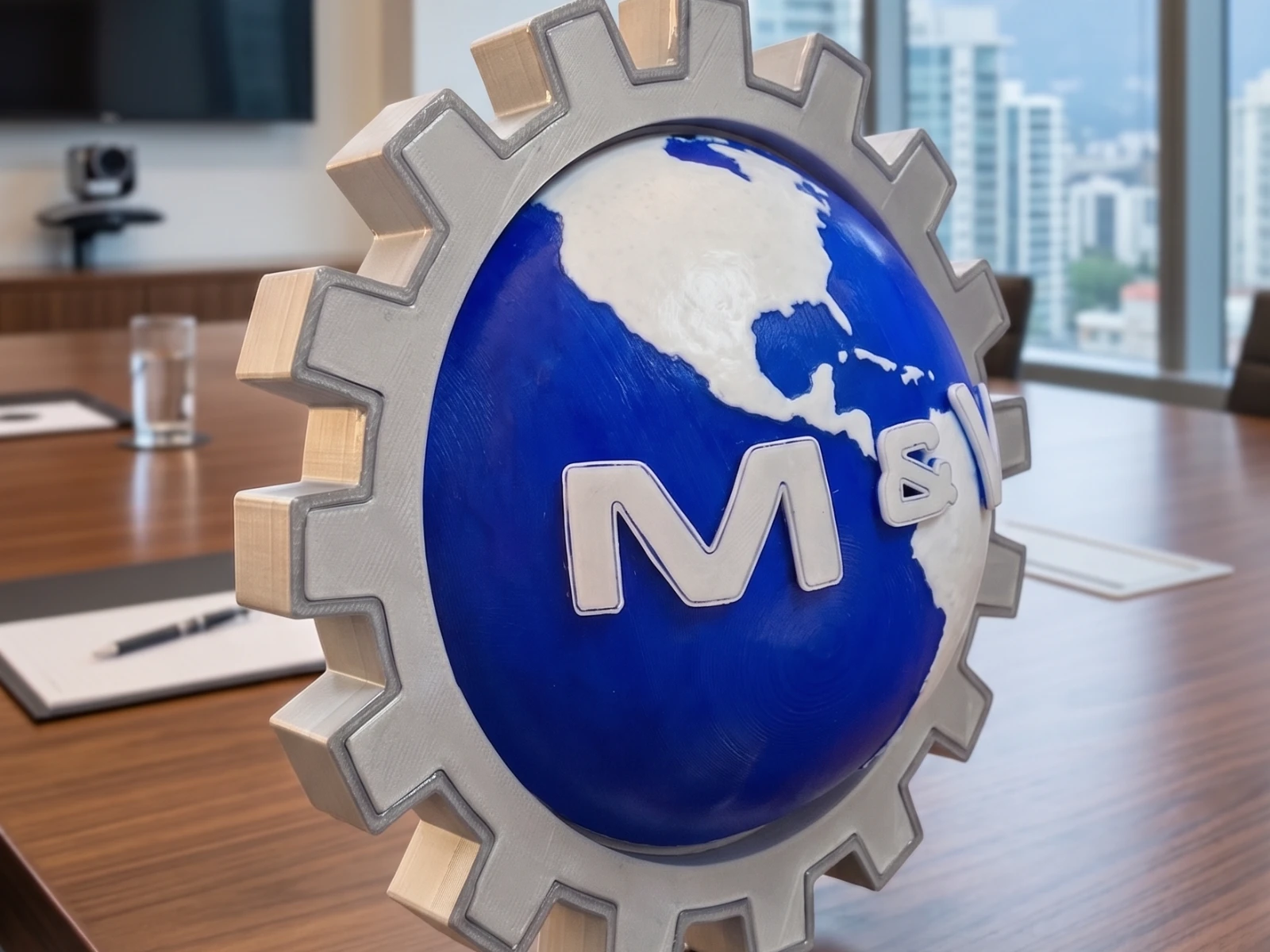 Logo en volumen M&V - Detalle